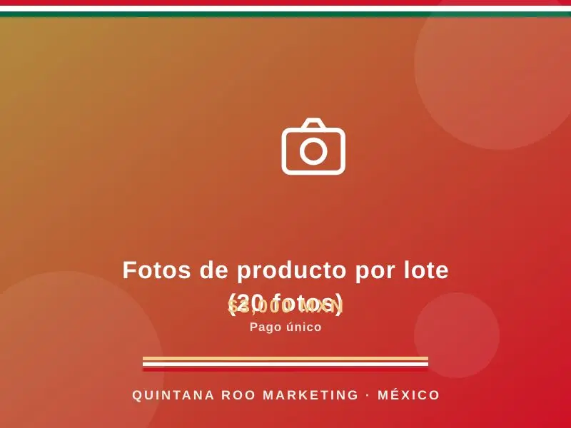 Fotos de producto por lote (20 fotos)